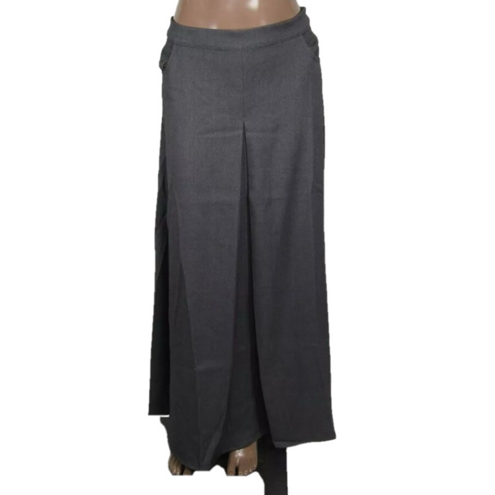 NEW BYRD Womens Maxi Skirt Grey Size XL Tia Elegant Flare Side Zipper